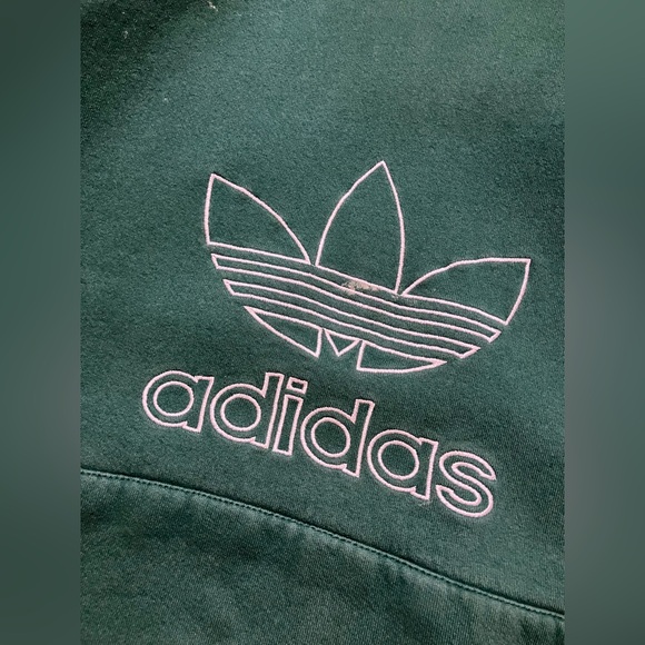 90s Adidas faded and distressed made in USA green hoodie sweater men’s XL VTG. - Picture 11 of 16